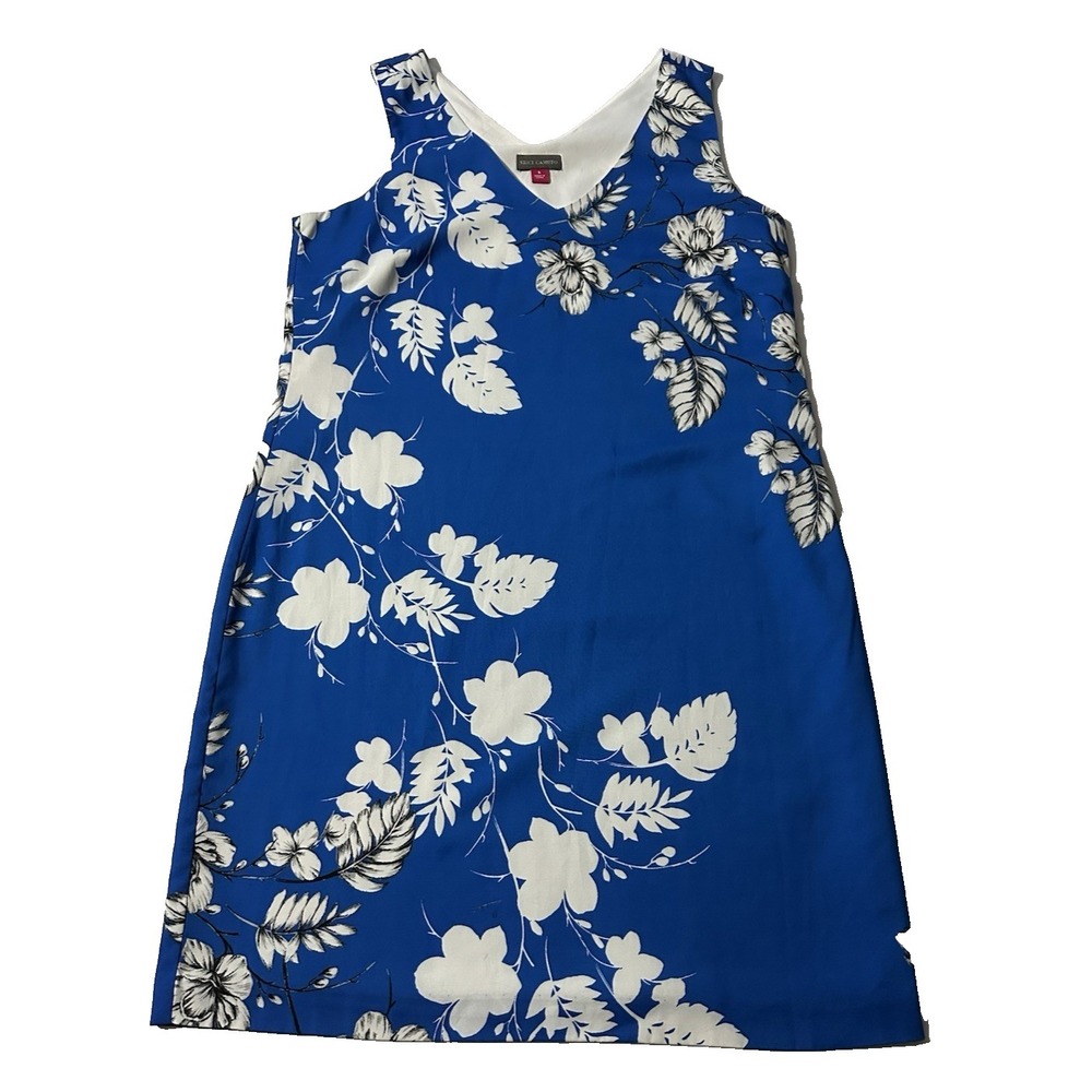 Vince Camuto Blue Floral Shift Dress Womens Size 6 Sleeveless